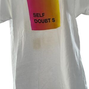 Anti Social Social Club “Self Doubts” White Tee with Pink and Yellow Graphic